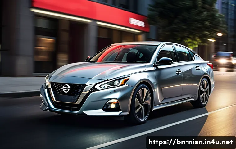 니산 알티마와 현대 소나타 비교 - **Prompt 1: Nissan Altima - Sporty Urban Performance**
    "A dynamic, low-angle shot of a Nissan Al...