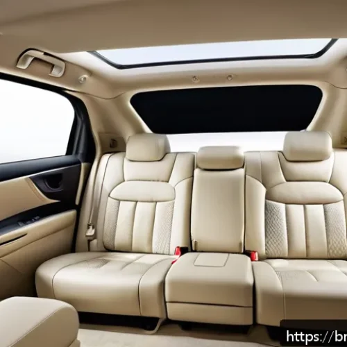 니산 패스파인더와 쉐보레 트래버스 비교 - A modern family SUV interior scene showcasing the spacious seating of a Nissan Pathfinder with three...