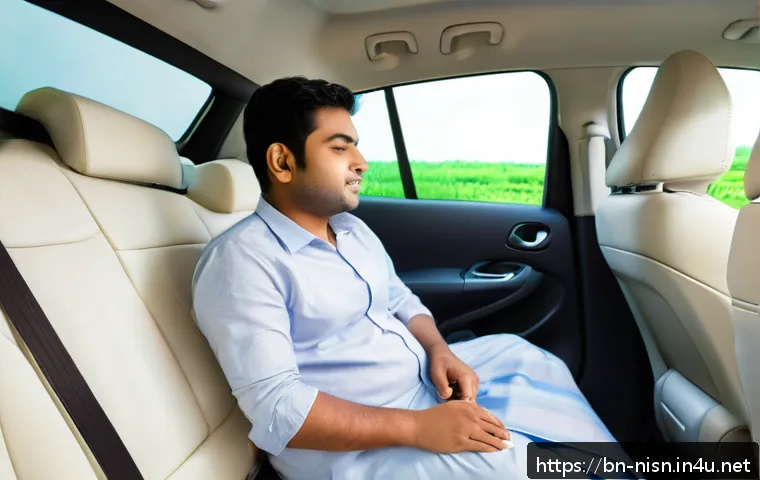 니산 아리아의 패밀리카 적합성 - A modern family car interior scene featuring a spacious Nissan Aria with seven occupants comfortably...